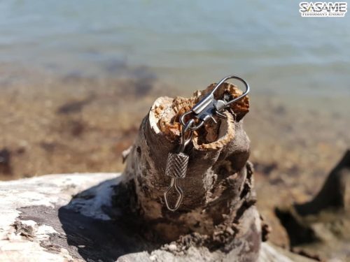 SASAME Erős hengeres forgó biztonsági kapoccsal - Black Nickel - 1/0