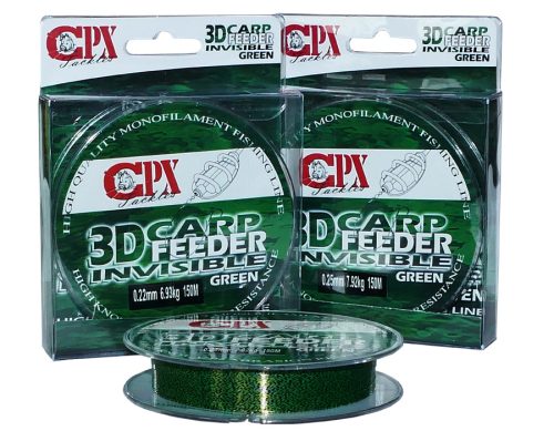 CPX - 3D CARP FEEDER INVISIBLE - Green zsinór - 150m - 0,22mm