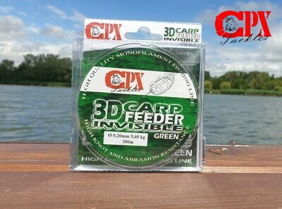 CPX - 3D CARP FEEDER INVISIBLE - Green zsinór - 150m - 0,30mm