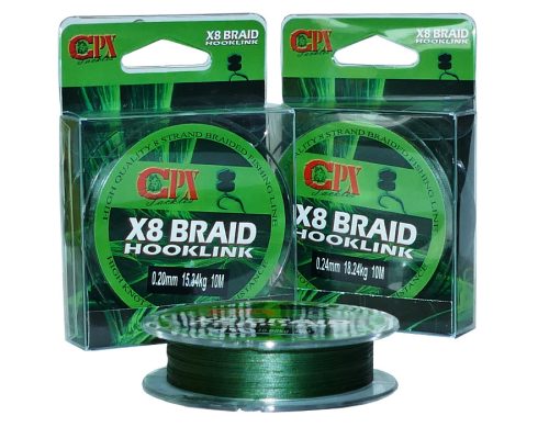 CPX X8 Braid Hooklink - 10m fonott előke - 0,08mm/4,52kg