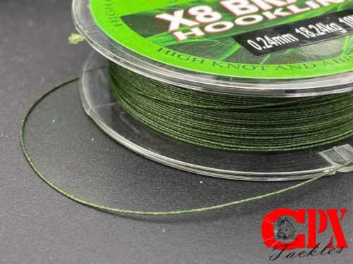 CPX X8 Braid Hooklink - 10m fonott előke - 0,14mm/8,51kg