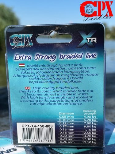 CPX XTR EXTRA STRONG fonott zsinór - 150m - 0,10mm/6,2kg