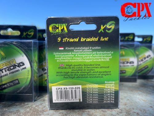 CPX X9 SUPER STRONG fonott zsinór - 150m - 0,24mm/19,40kg