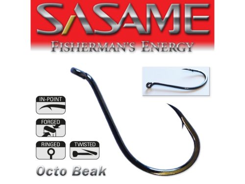 SASAME Octo Beak füles harcsázó horog - Black Nickel - 8/0