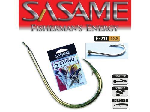 SASAME Chinu lapkás pontyozó horog - Gold - 4