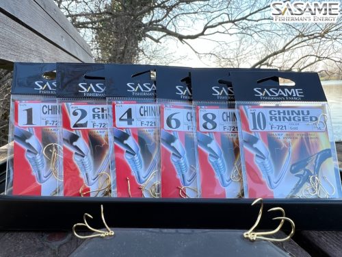 SASAME Chinu Ringed füles pontyozó horog - Gold - 8