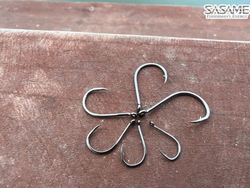 SASAME Chinu Ringed füles pontyozó horog - Black Nickel - 10