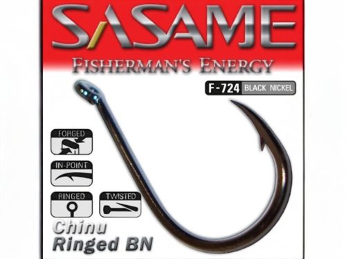 SASAME Chinu Ringed füles pontyozó horog - Black Nickel - 1