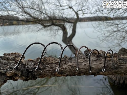 SASAME Chinu Ringed füles pontyozó horog - Black Nickel - 1