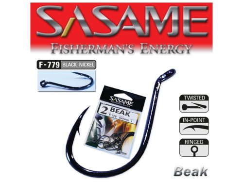 SASAME Beak Ringed füles pontyozó horog - Black Nickel - 1