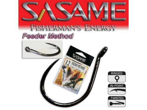 SASAME Feeder Method szakáll nélküli horog - Black Nickel - 12