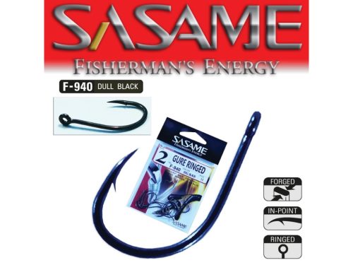 SASAME Gure Ringed füles pontyozó horog - Dull Black - 10