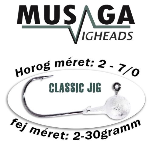 Musaga Classic Jig horog fejjel - 1 - (5db/csomag) - 7,0gr