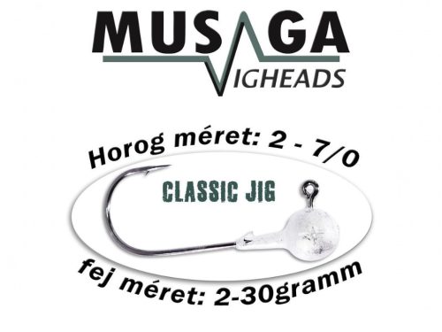 Musaga Classic Jig horog fejjel - 5/0 - (5db/csomag) - 25,0gr