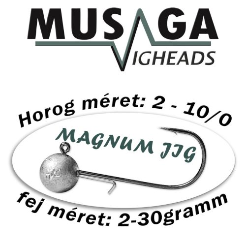 Musaga Magnum Jig horog fejjel - 1/0 - (3db/csomag) - 10,0gr