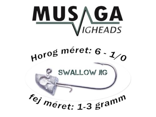 Musaga Swallow Jig horog fejjel - 6 - 4db/csomag - 1,0gr