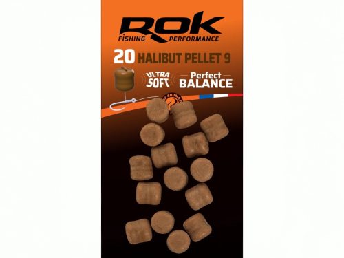 ROK Halibut Pellet 9mm - balanszírozott 20db/bliszter - Barna