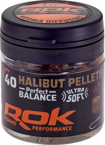 ROK Halibut DIPPELT Pellet 9mm - balanszírozott 40db/üveg - Barna