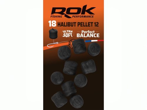 ROK Halibut Pellet 12mm - balanszírozott 18db/bliszter - Fekete