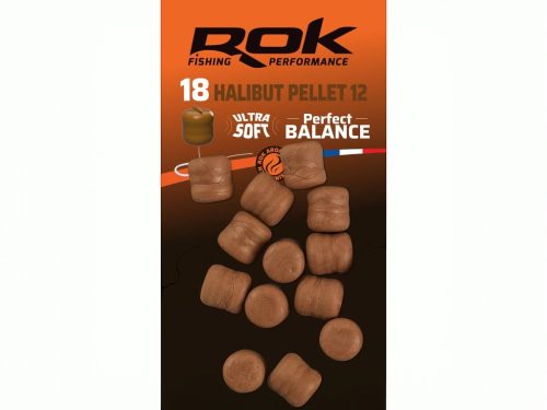 ROK Halibut Pellet 12mm - balanszírozott 18db/bliszter - Barna