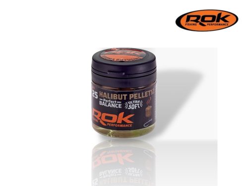 ROK Halibut DIPPELT Pellet 12mm - balanszírozott 25db/üveg - Barna