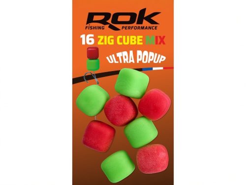 ROK Zig Cube Mix 12mm - Ultra Pop-up 16db/blister - Piros/Zöld