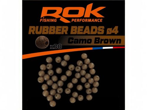 ROK RUBBER Beads Ø4, 6, 8 mm - Gumigyöngy - Camo Barna - 4mm
