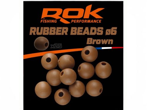 ROK RUBBER Beads Ø4, 6, 8 mm - Gumigyöngy - Barna - 6mm