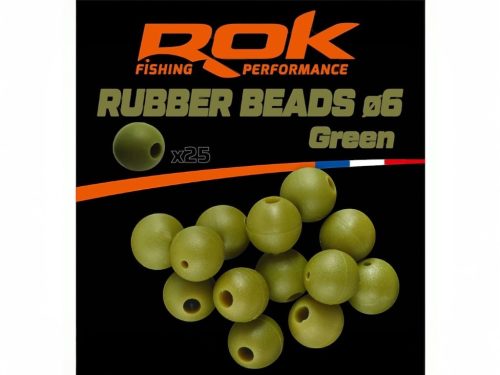 ROK RUBBER Beads Ø4, 6, 8 mm - Gumigyöngy - Zöld - 6mm