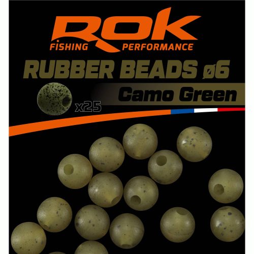 ROK RUBBER Beads Ø4, 6, 8 mm - Gumigyöngy - Camo Zöld