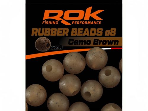 ROK RUBBER Beads Ø4, 6, 8 mm - Gumigyöngy - Barna - 8mm