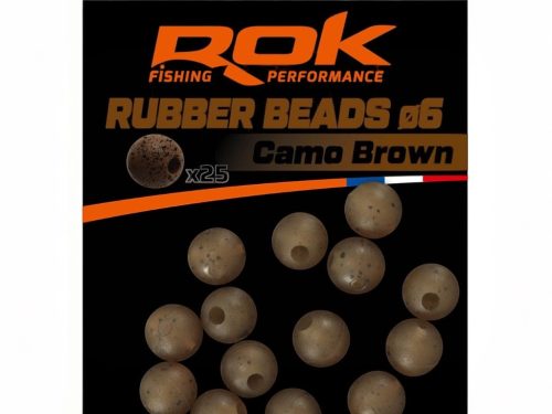 ROK RUBBER Beads Ø4, 6, 8 mm - Gumigyöngy - Camo Barna - 6mm