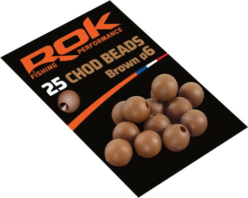 ROK CHOD Beads Ø6mm - Chod gyöngy 25db/csomag - Barna