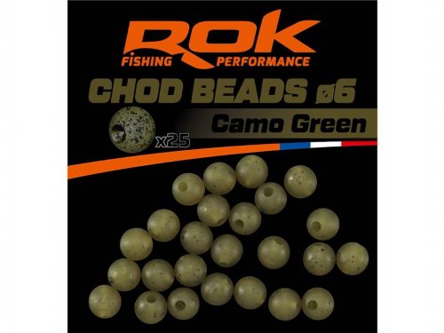 ROK CHOD Beads Ø6mm - Chod gyöngy 25db/csomag - Camo Green - terep zöld