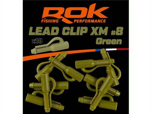 ROK Lead Clip XM - ólomkapocs - 10 darab/csomag - Zöld