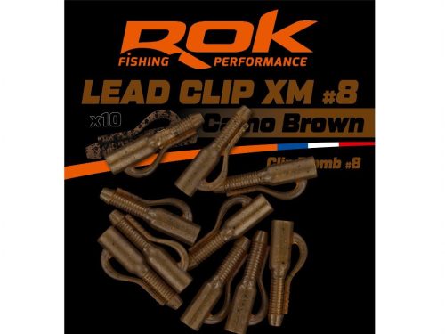 ROK Lead Clip XM - ólomkapocs - 10 darab/csomag - Camo Barna