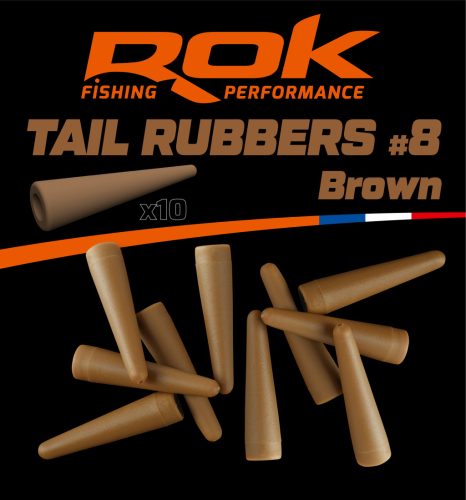 ROK Lead Clip TAIL RUBBER - ólomkapocs záró gumi - 10 darab/csomag - Barna