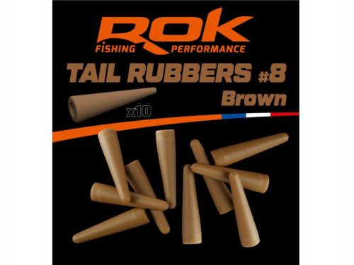 ROK Lead Clip TAIL RUBBER - ólomkapocs záró gumi - 10 darab/csomag - Barna