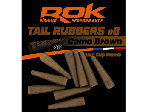 ROK Lead Clip TAIL RUBBER - ólomkapocs záró gumi - 10 darab/csomag - Camo Barna