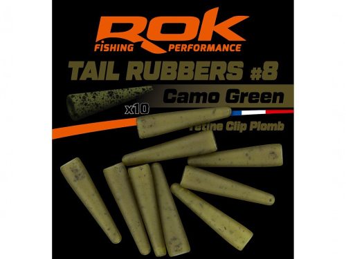 ROK Lead Clip TAIL RUBBER - ólomkapocs záró gumi - 10 darab/csomag - Camo Zöld