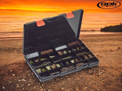 ROK HOOKBAIT BOX 371 - Horogcsalis doboz 35,5cm x 23cm x 3cm - Fekete
