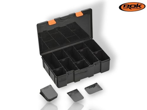 ROK HOOKBAIT BOX 380-381XL - Horogcsalis doboz 35,5cm x 23cm x 9cm - Fekete