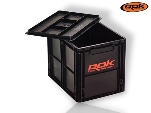 ROK CRATE 433 Set - nagy rekesz tetővel -40cm x 30cm x 32cm - Fekete