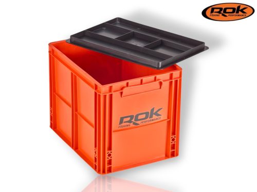 ROK CRATE 433 Set - nagy rekesz tetővel -40cm x 30cm x 32cm - Narancs