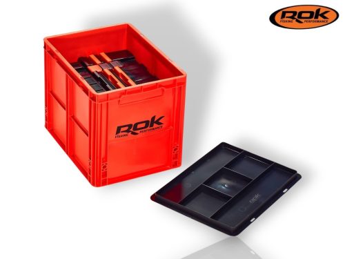 ROK CRATE 433 Set - nagy rekesz tetővel -40cm x 30cm x 32cm - Narancs