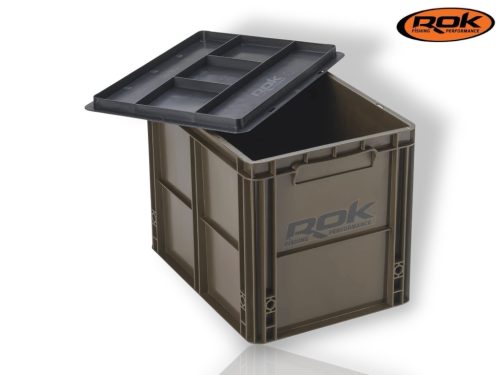 ROK CRATE 433 Set - nagy rekesz tetővel -40cm x 30cm x 32cm - Zöld