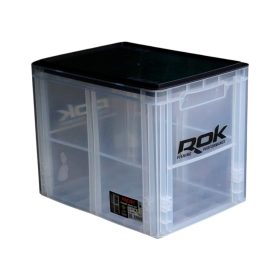   ROK CRATE 433 Set - nagy rekesz tetővel -40cm x 30cm x 32cm - Áttetsző