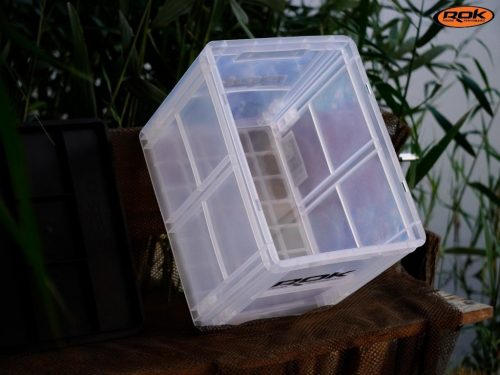 ROK CRATE 433 Set - nagy rekesz tetővel -40cm x 30cm x 32cm - Áttetsző