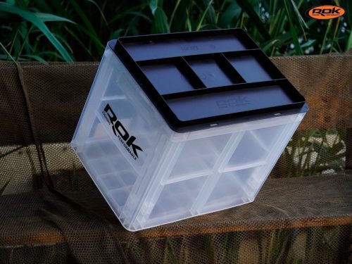 ROK CRATE 433 Set - nagy rekesz tetővel -40cm x 30cm x 32cm - Áttetsző