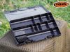 ROK - BOX362 Szerelékes doboz - 27x17x3cm - Fekete - Átetsző fedéllel